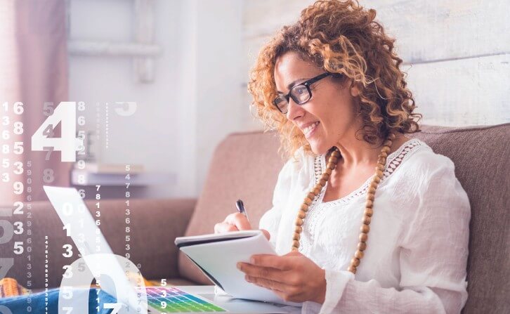 Woman working on her laptop